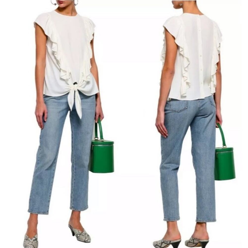 Frame Knotted Flutter Sleeve Back Button, Size S - image 1